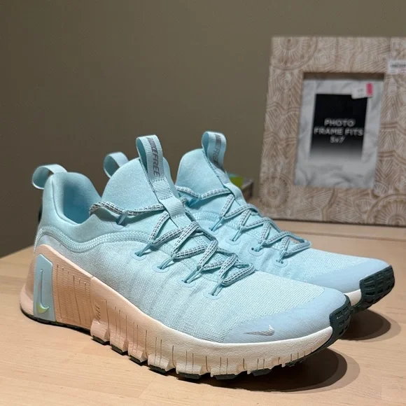Nike Free Metcon 6 Training Shoes in Light Blue and Light Pink - Picture 1 of 14